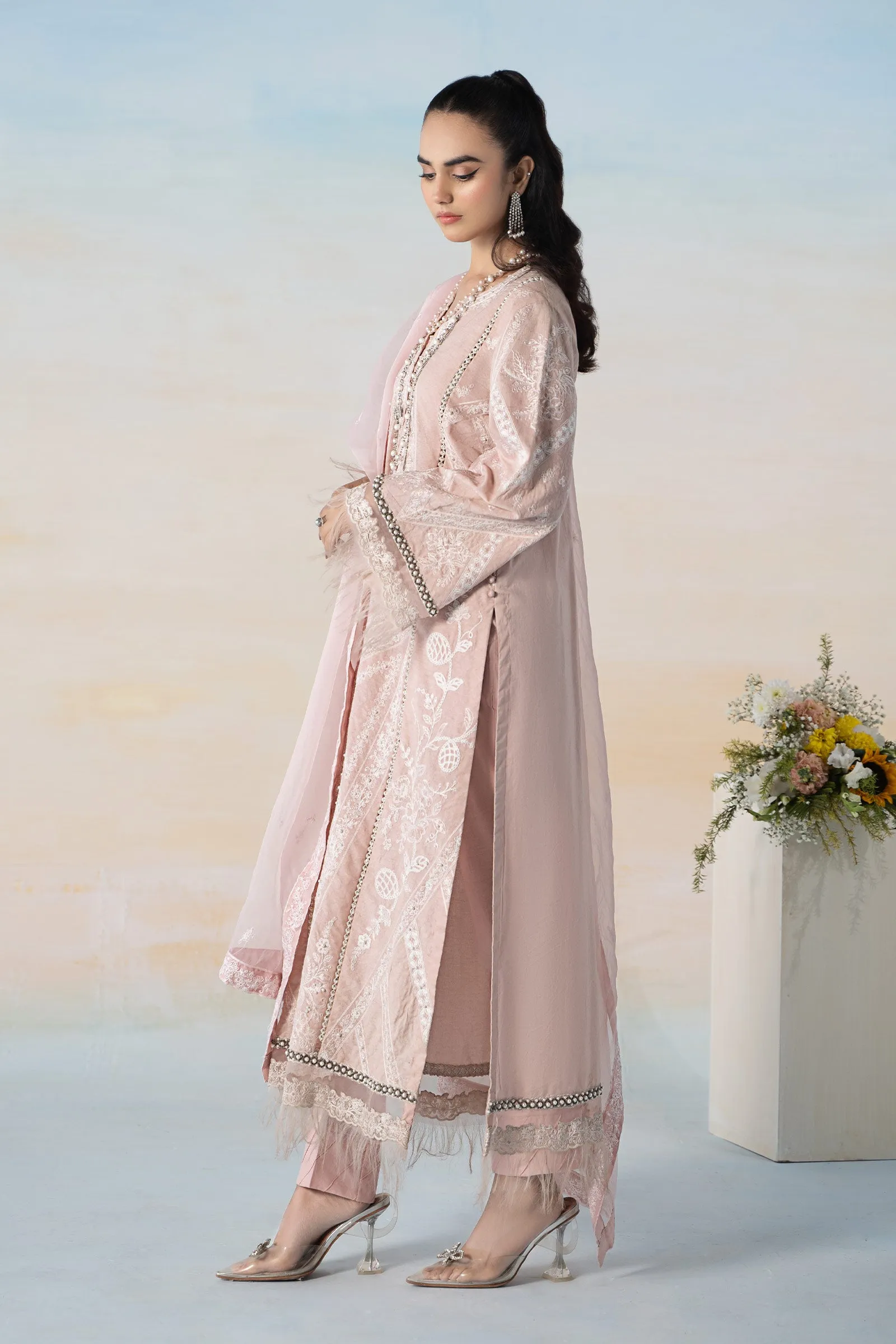 3 Piece Embroidered Self Jacquard Suit | DW-EF24-32