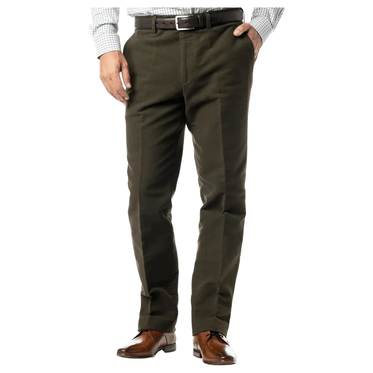 40% OFF GURTEEN Epsom Moleskin Trousers - Olive - 36 REGULAR