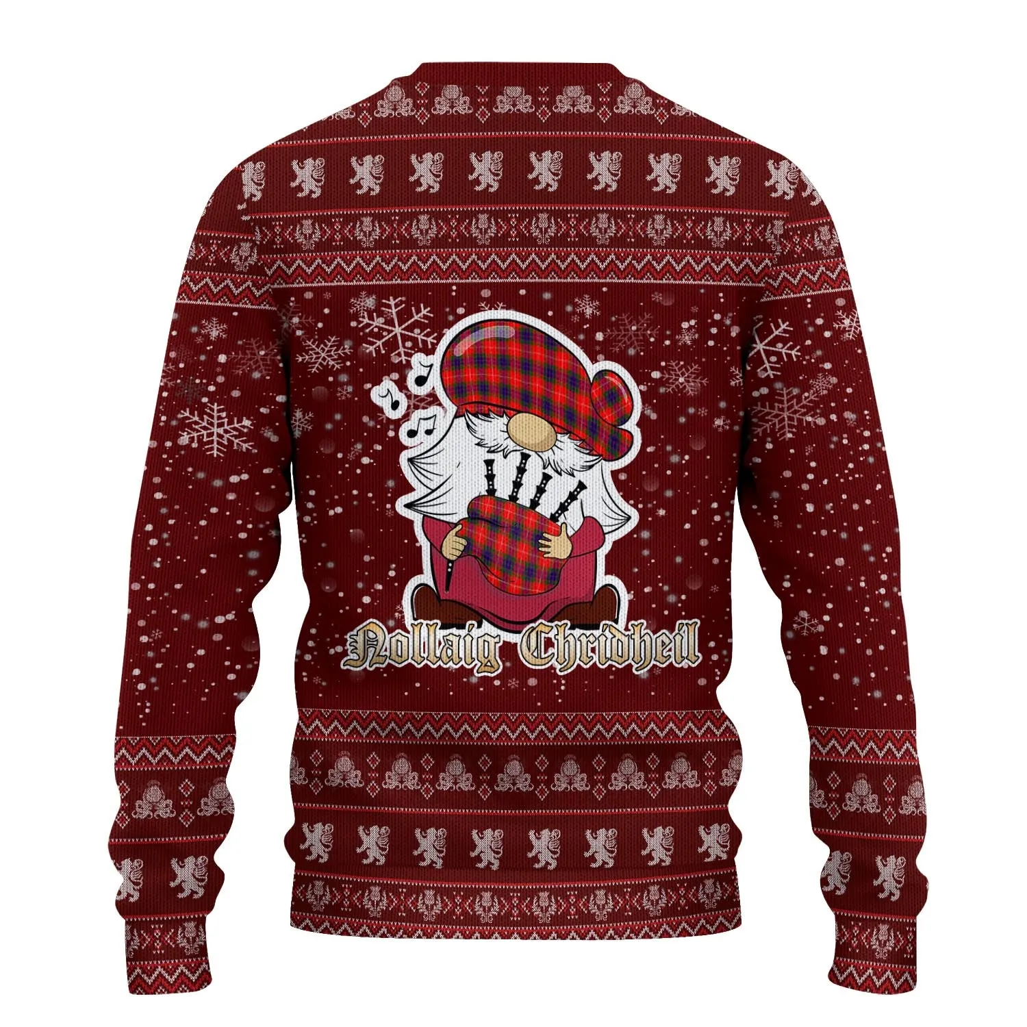 Abernethy Clan Christmas Family Ugly Sweater with Funny Gnome Playing Bagpipes