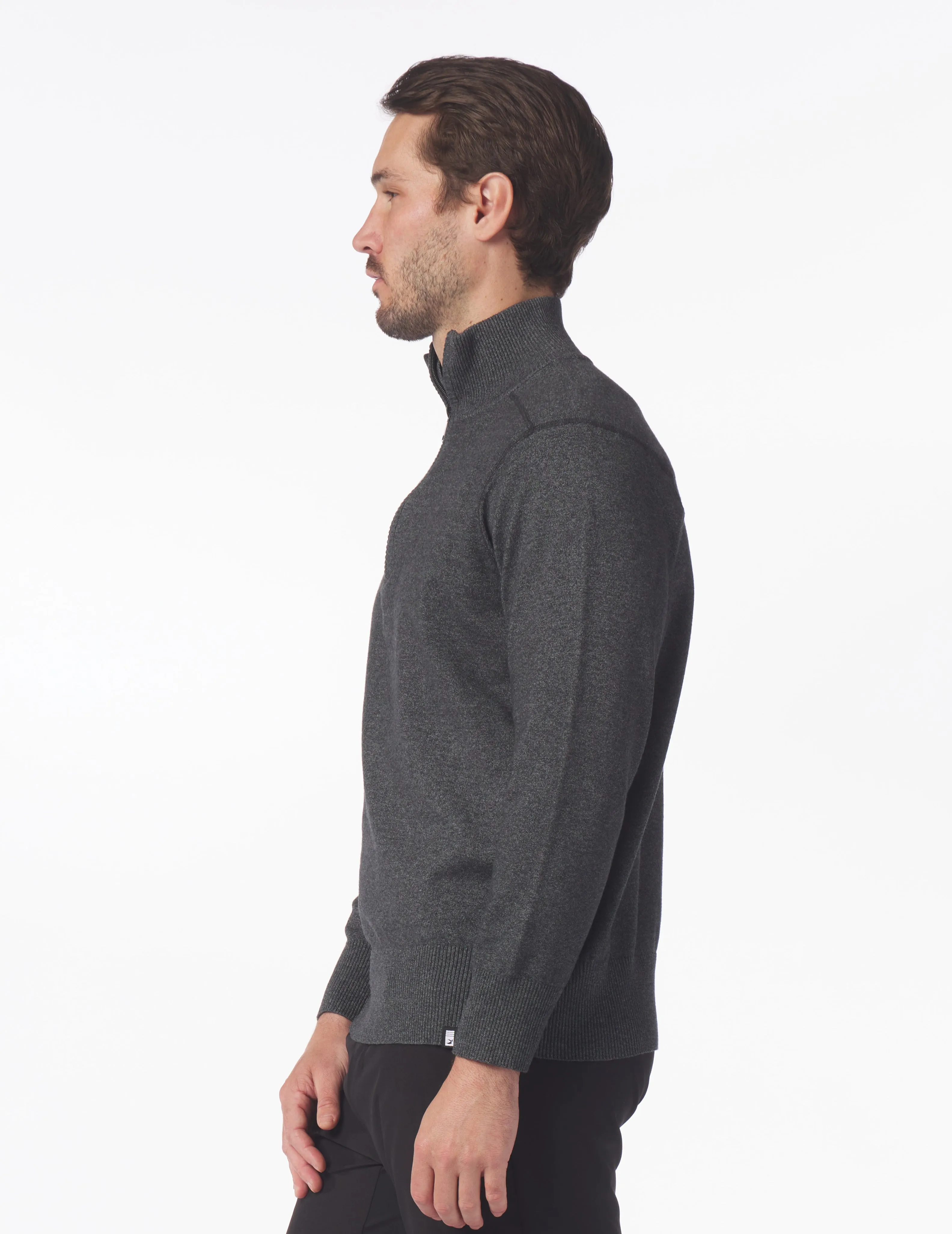 Ace 1/4 Zip: Black Heather