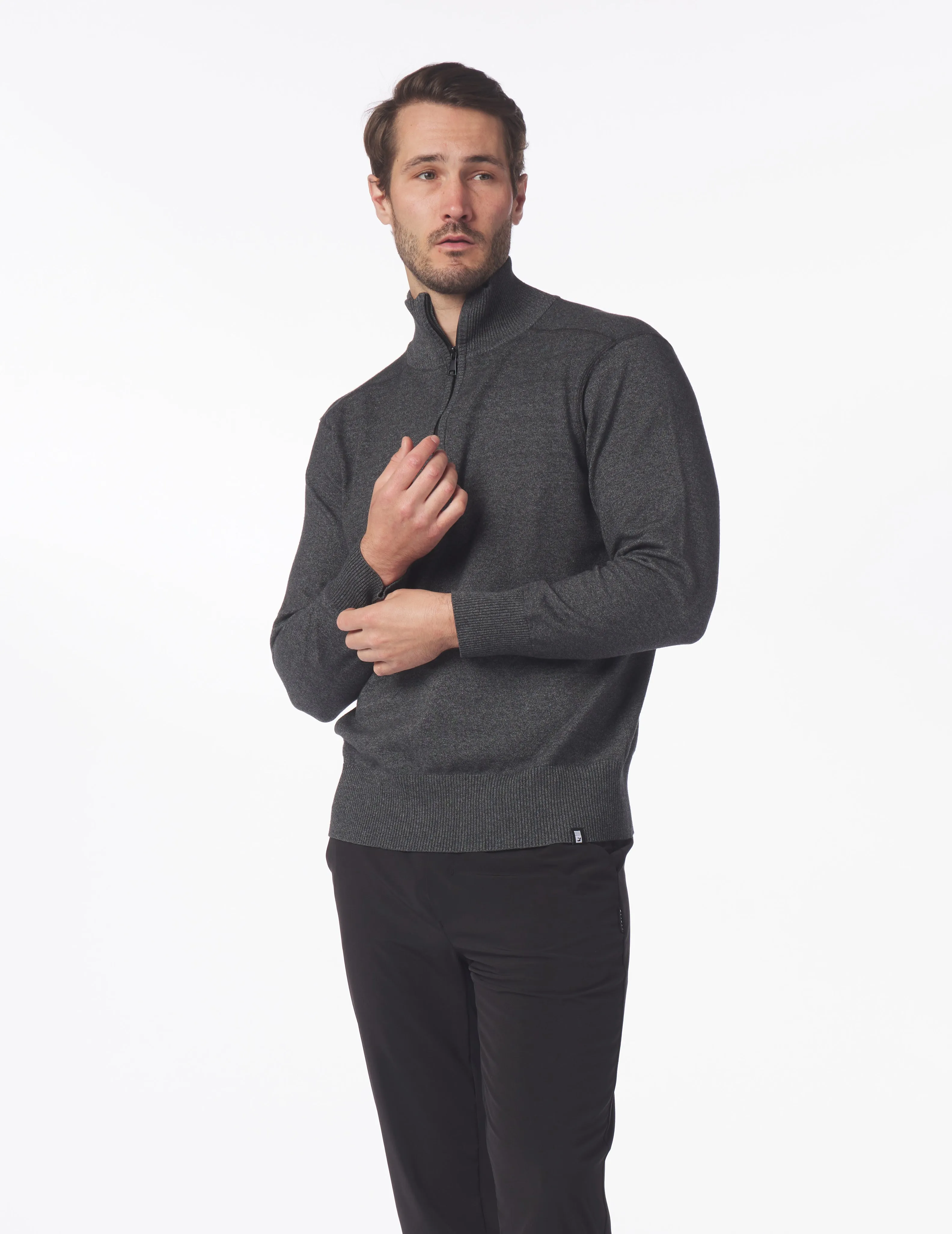 Ace 1/4 Zip: Black Heather