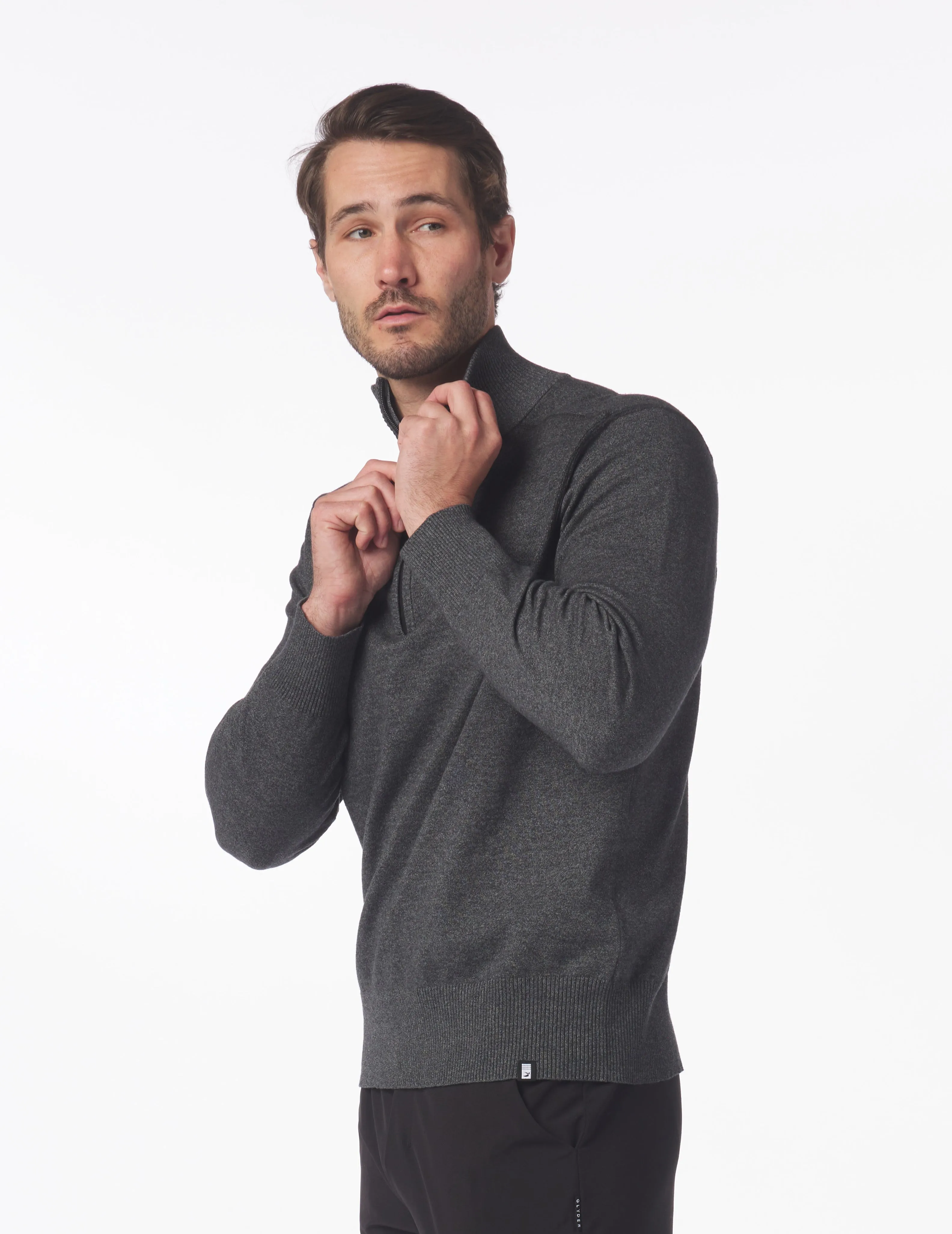 Ace 1/4 Zip: Black Heather