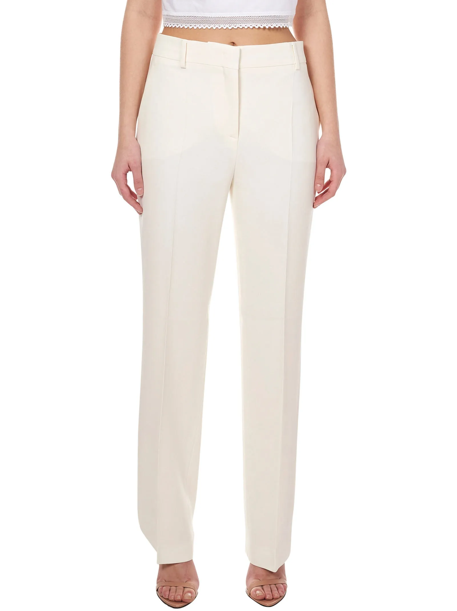 Alberta Ferretti High Waist Straight Leg Pants