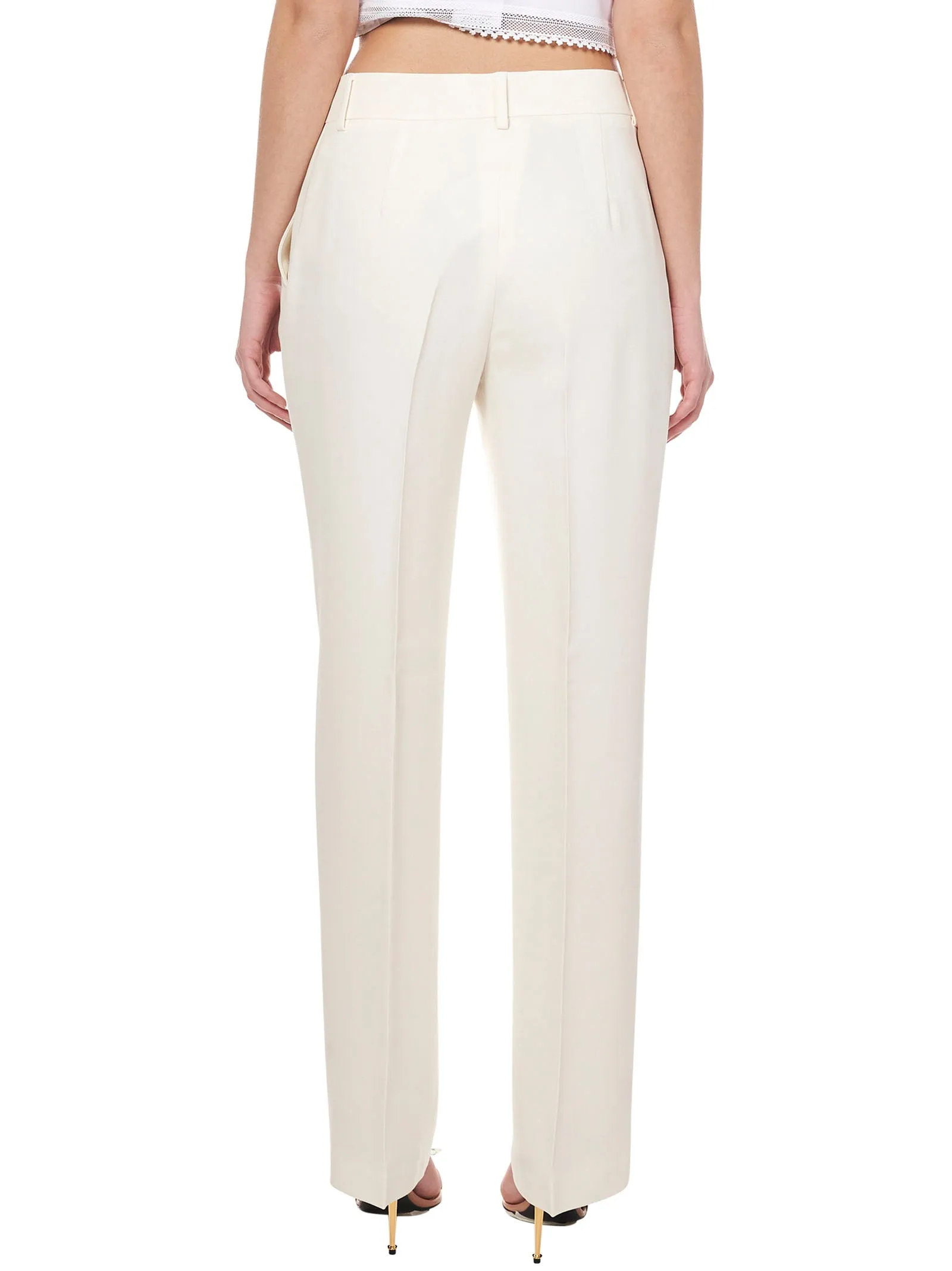 Alberta Ferretti High Waist Straight Leg Pants