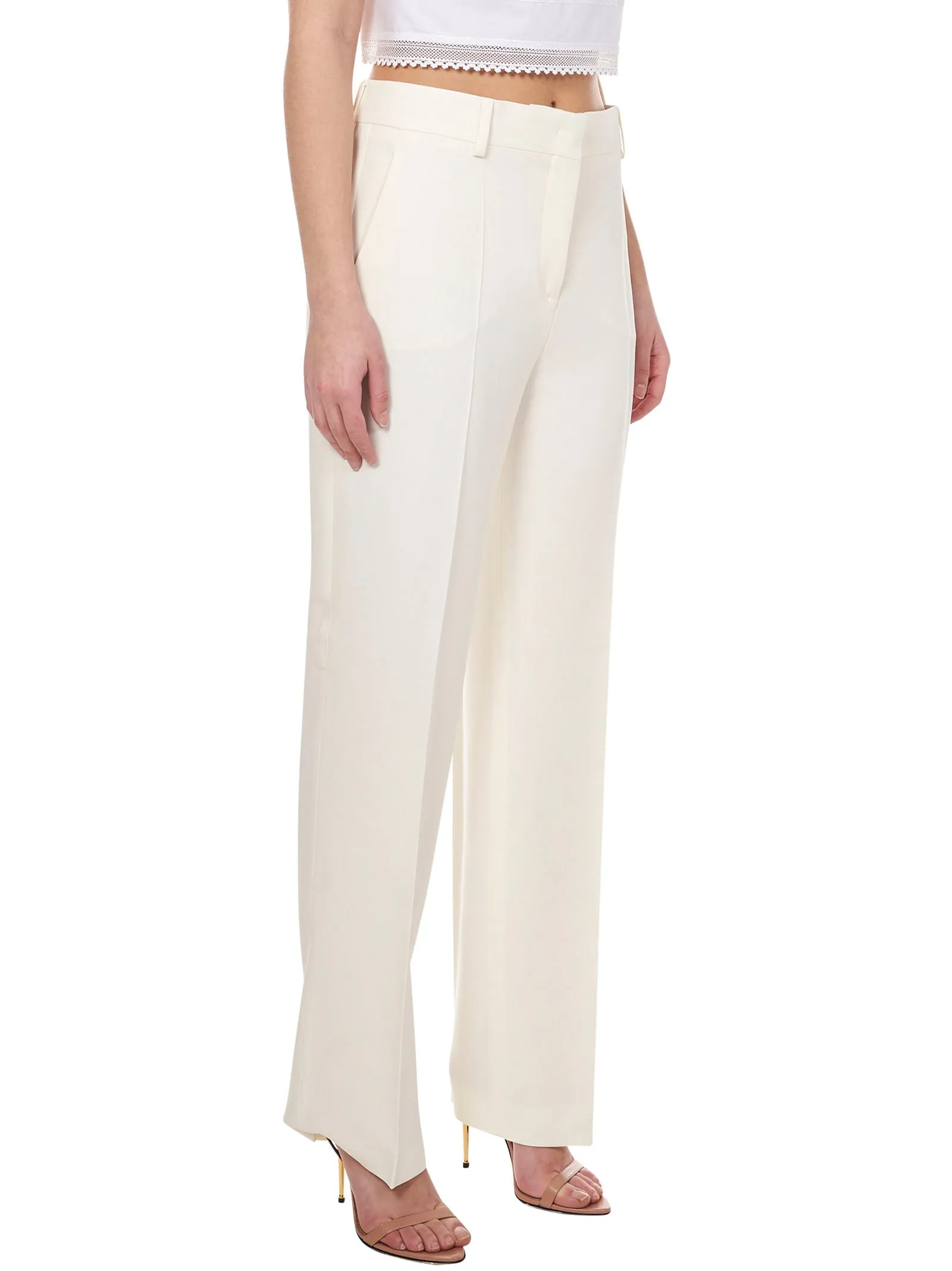 Alberta Ferretti High Waist Straight Leg Pants