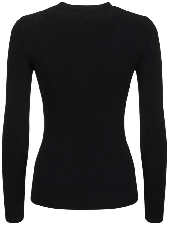 Alberta Ferretti   Ribbed stretch viscose sweater 