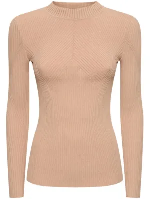 Alberta Ferretti   Ribbed stretch viscose sweater 