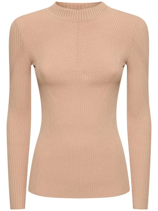 Alberta Ferretti   Ribbed stretch viscose sweater 