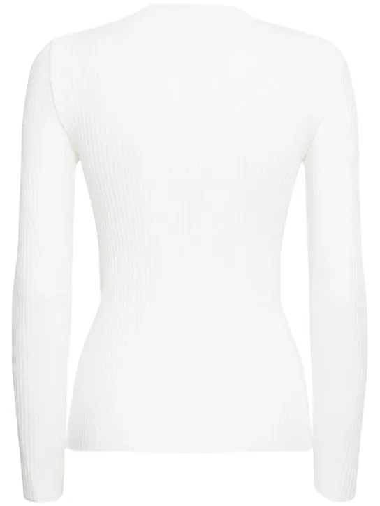 Alberta Ferretti   Ribbed stretch viscose sweater 