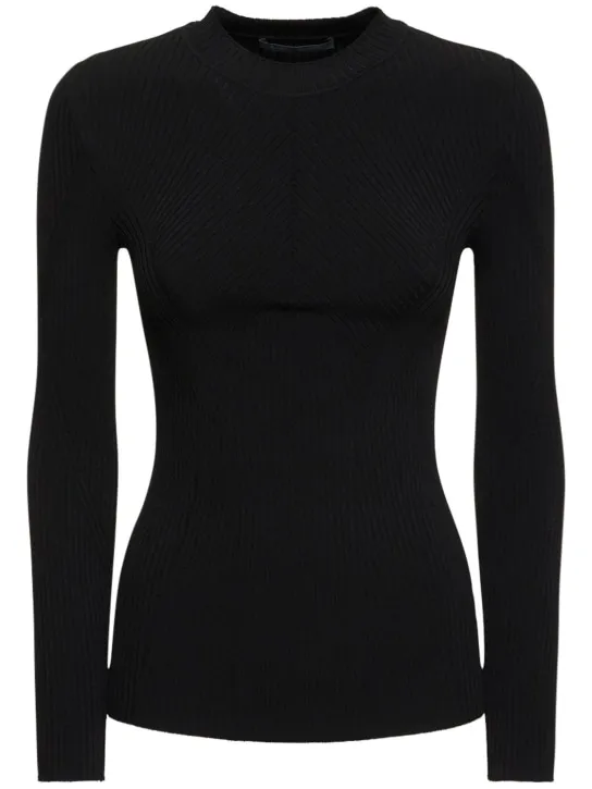 Alberta Ferretti   Ribbed stretch viscose sweater 