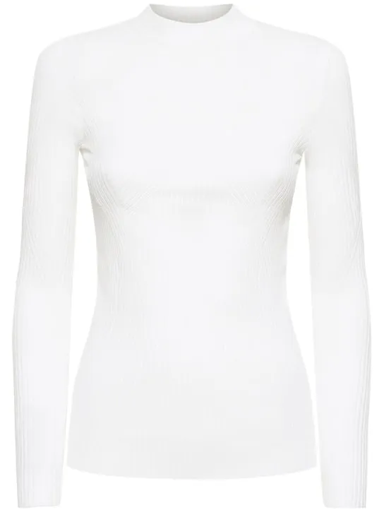 Alberta Ferretti   Ribbed stretch viscose sweater 