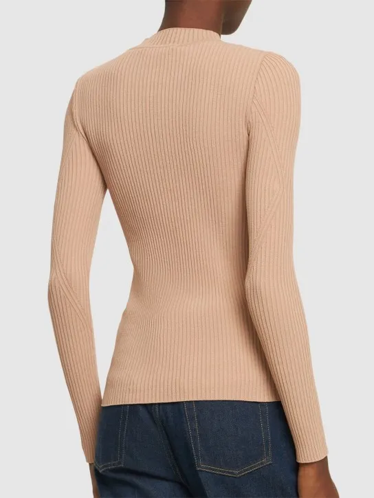 Alberta Ferretti   Ribbed stretch viscose sweater 