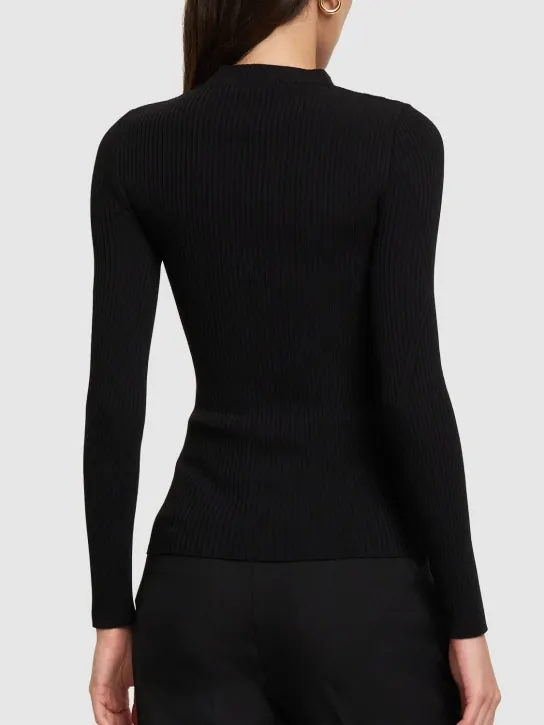 Alberta Ferretti   Ribbed stretch viscose sweater 