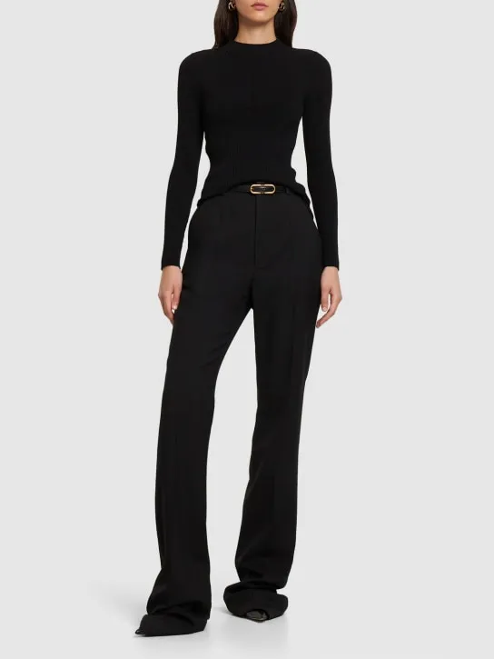 Alberta Ferretti   Ribbed stretch viscose sweater 