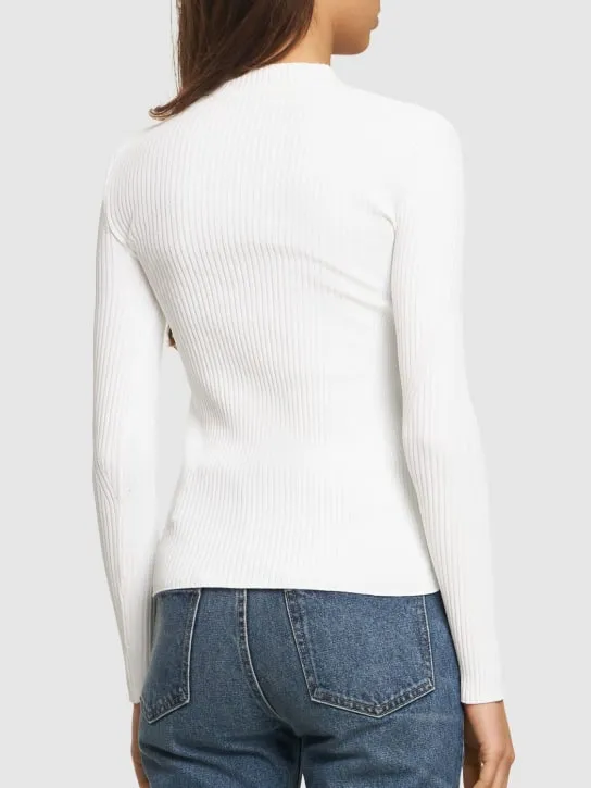 Alberta Ferretti   Ribbed stretch viscose sweater 