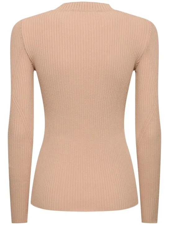 Alberta Ferretti   Ribbed stretch viscose sweater 