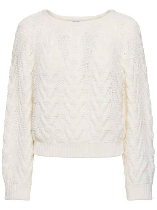 Alberta Ferretti   Wool knit crewneck sweater 