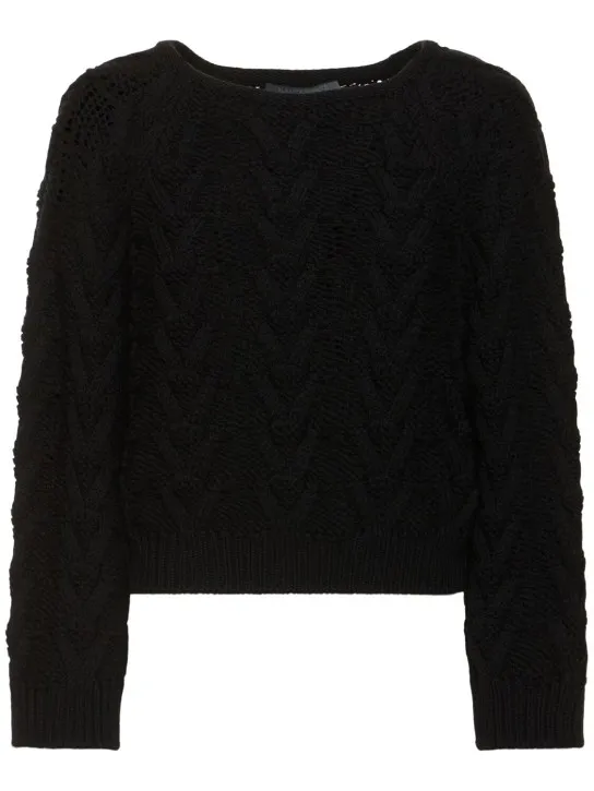 Alberta Ferretti   Wool knit crewneck sweater 