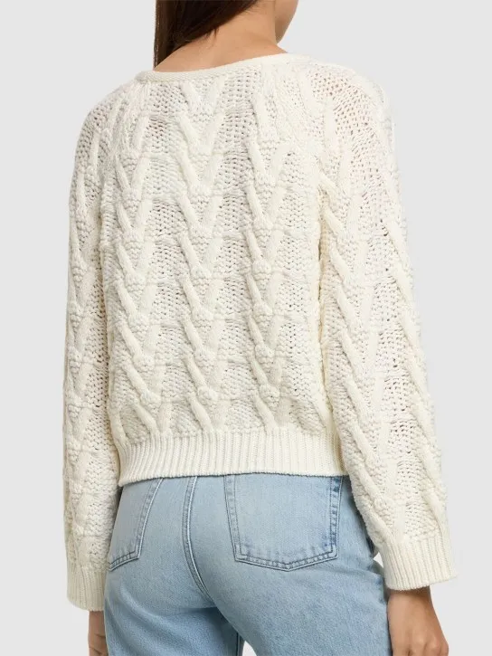 Alberta Ferretti   Wool knit crewneck sweater 