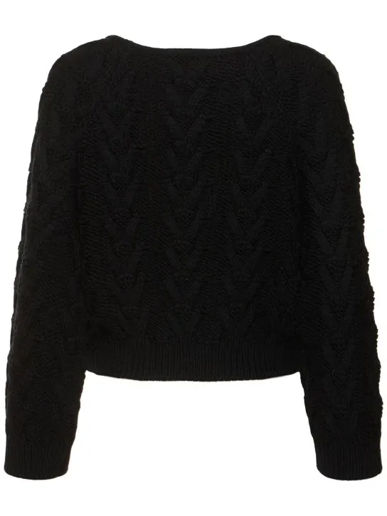 Alberta Ferretti   Wool knit crewneck sweater 