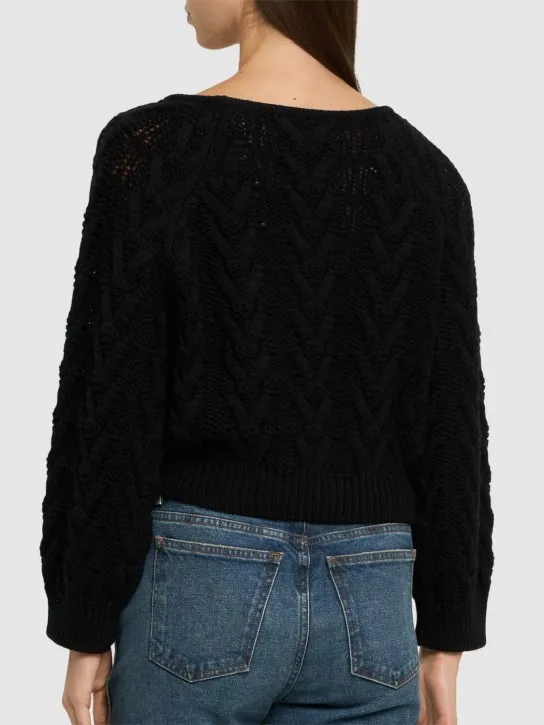 Alberta Ferretti   Wool knit crewneck sweater 