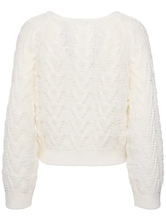 Alberta Ferretti   Wool knit crewneck sweater 