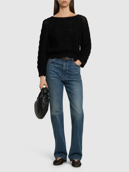 Alberta Ferretti   Wool knit crewneck sweater 