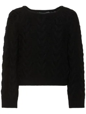 Alberta Ferretti   Wool knit crewneck sweater 