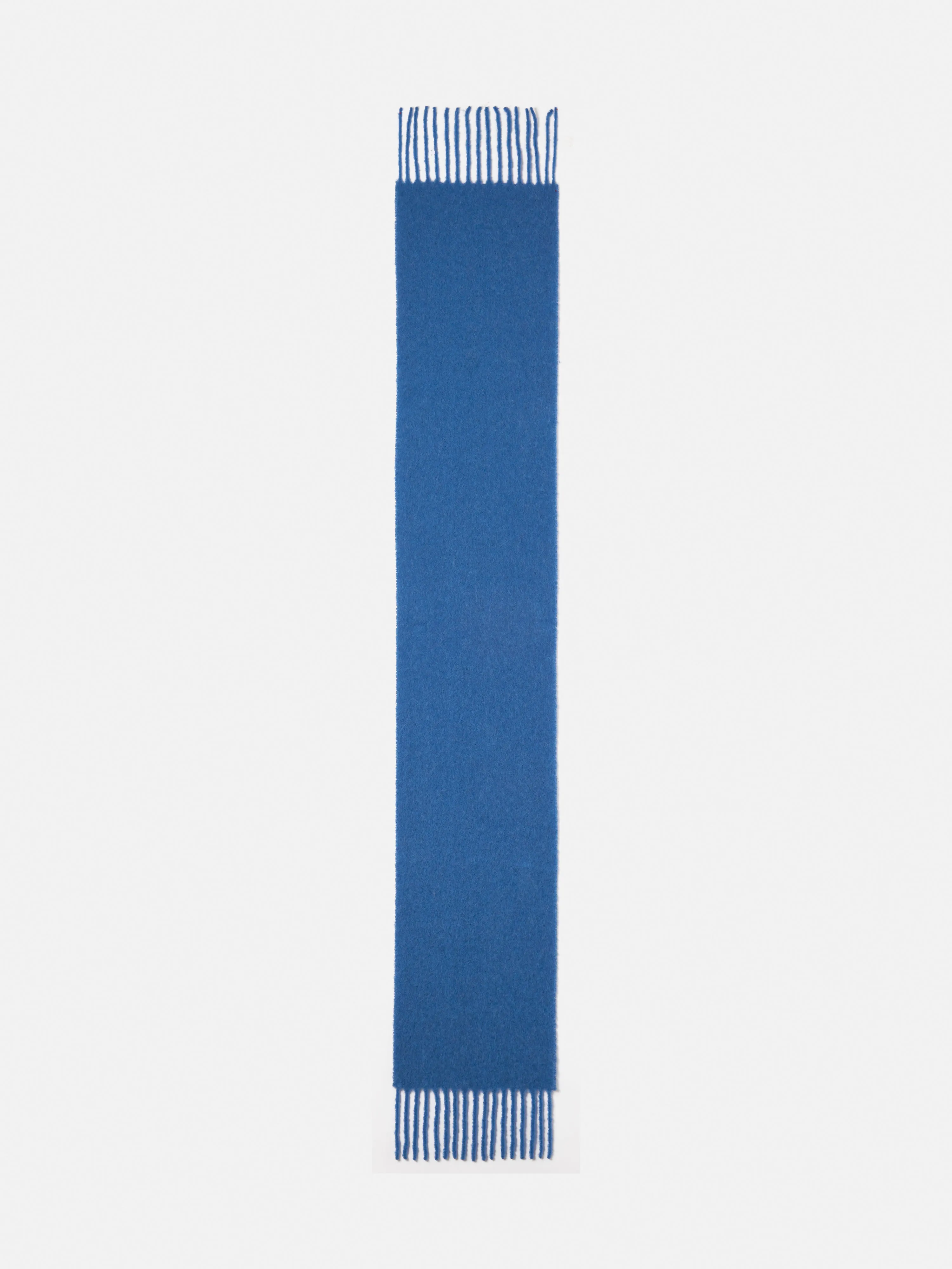 Alpaca Blend Fringed Scarf | Blue