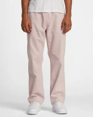 Americana Elastic Waist Cord Pants - Pale Mauve