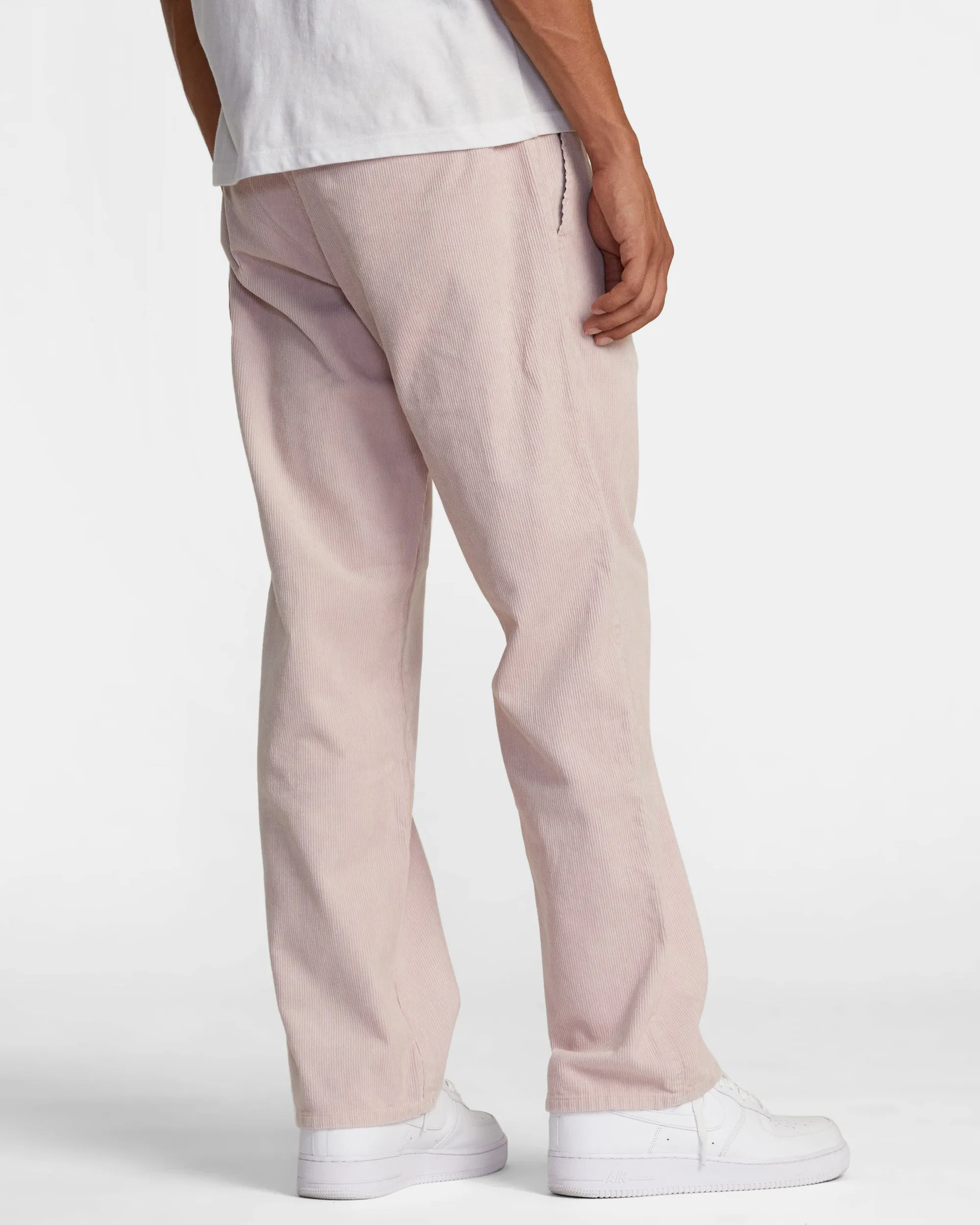 Americana Elastic Waist Cord Pants - Pale Mauve