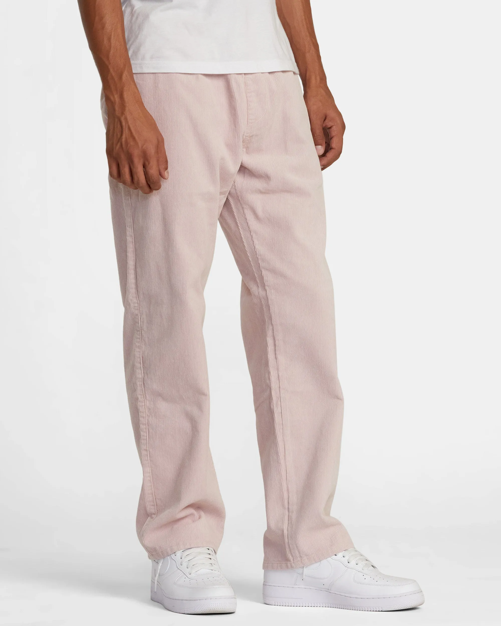 Americana Elastic Waist Cord Pants - Pale Mauve