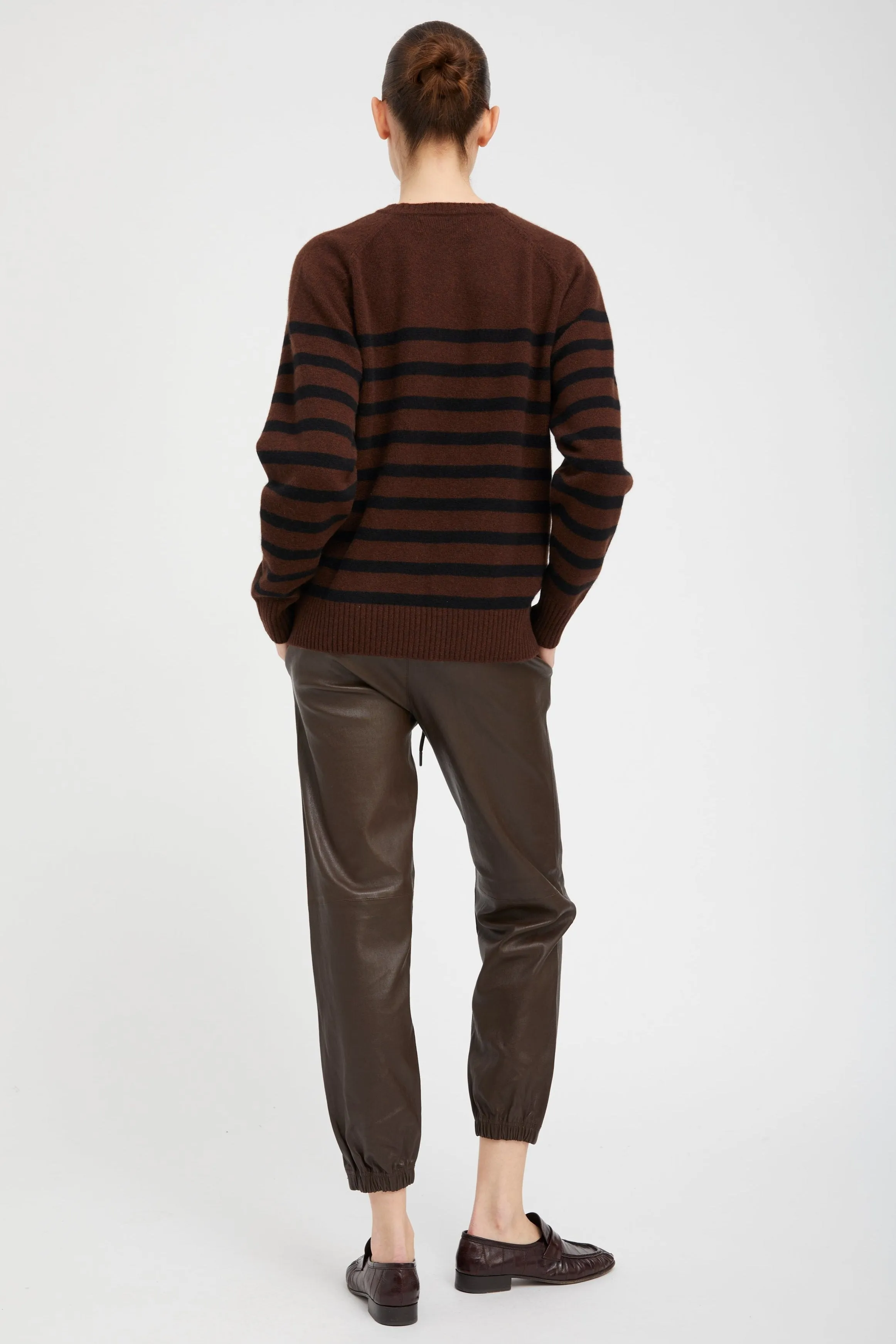 Americano Striped Cashmere Crewneck