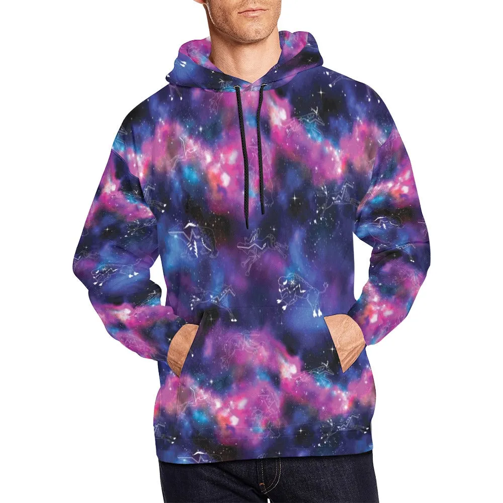 Animal Ancestors 1 Blue and Pink Hoodie for Men (USA Size)