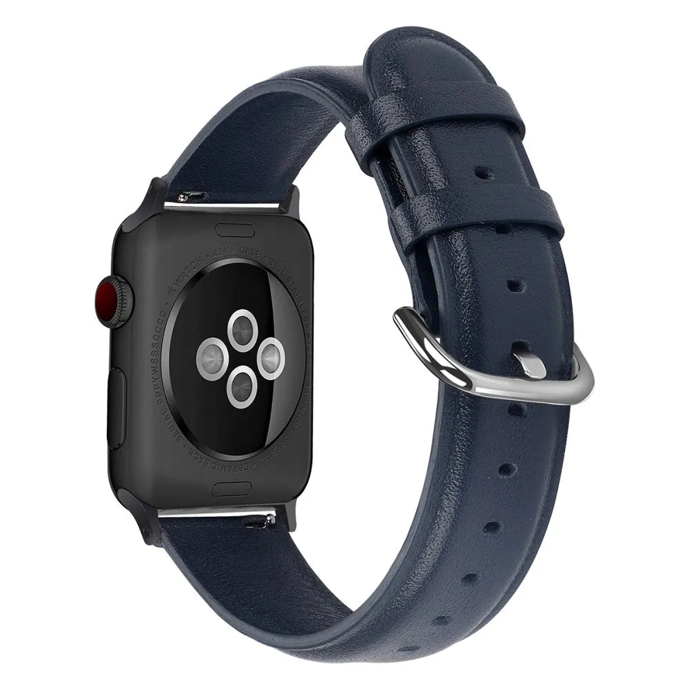 Apple Watch (45mm) cowhide genuine leather watch strap - Midnight Blue