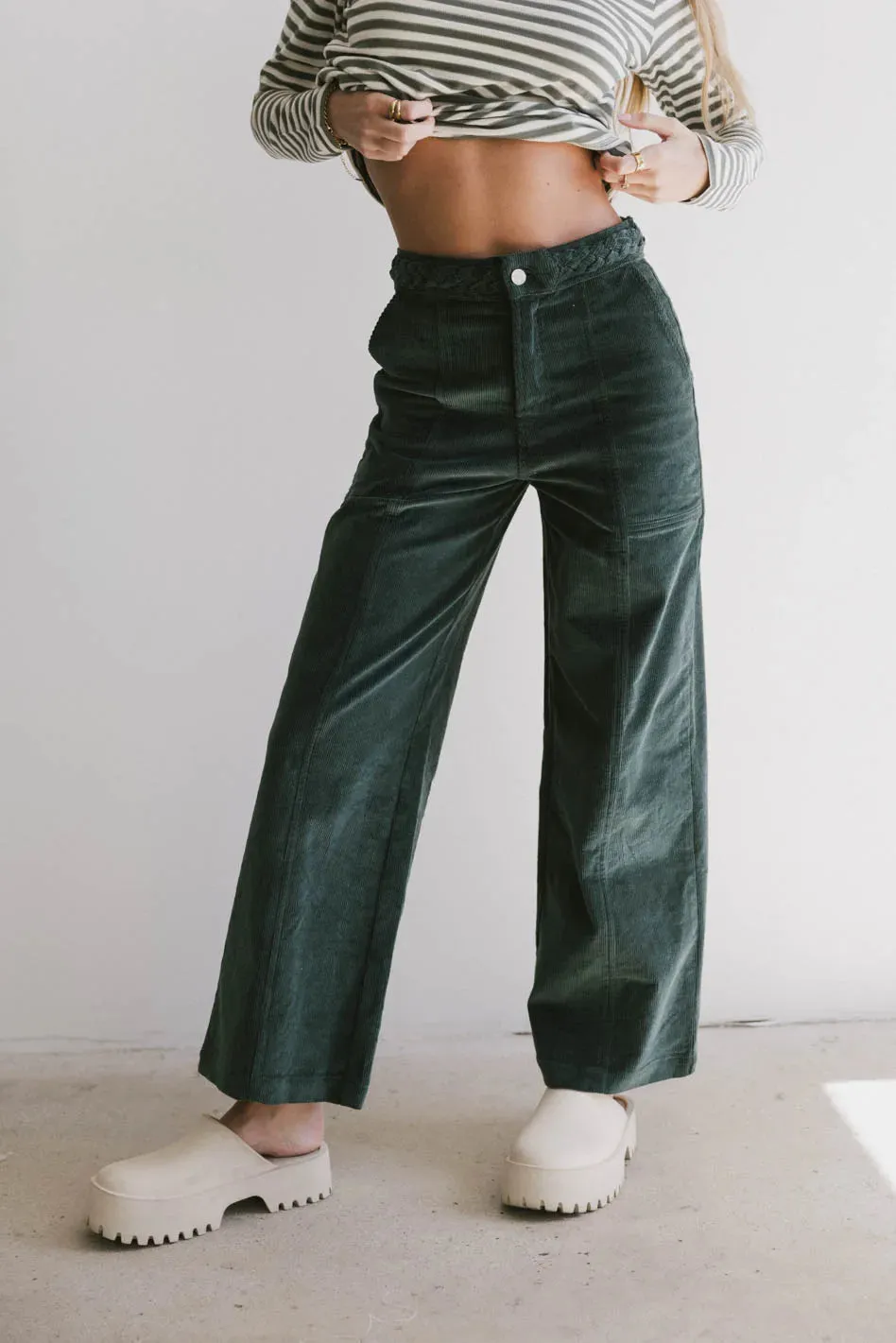 Ariella Corduroy Pants in Teal - FINAL SALE