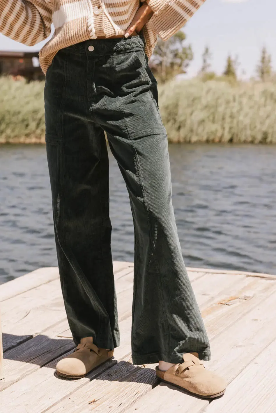 Ariella Corduroy Pants in Teal - FINAL SALE