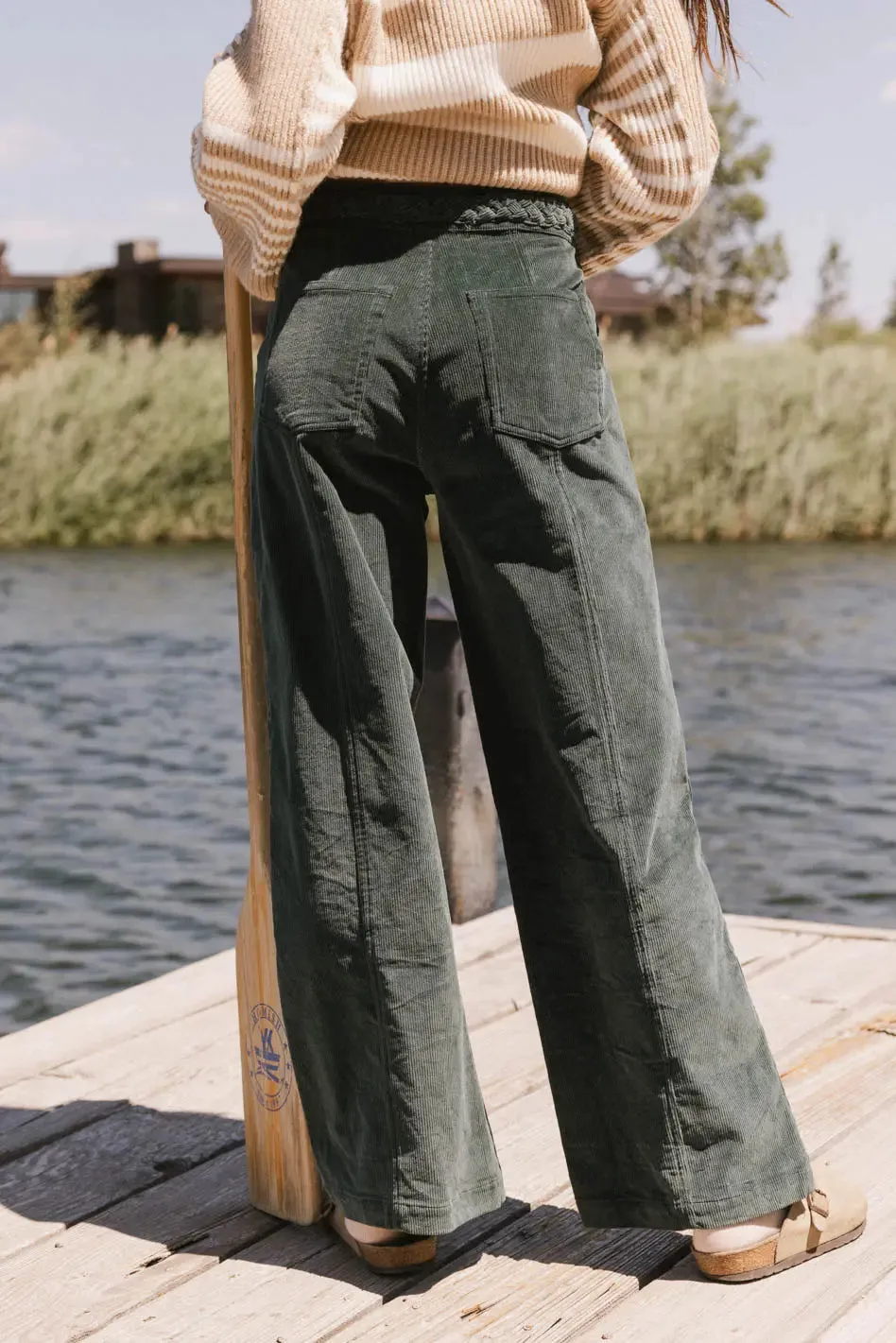 Ariella Corduroy Pants in Teal - FINAL SALE