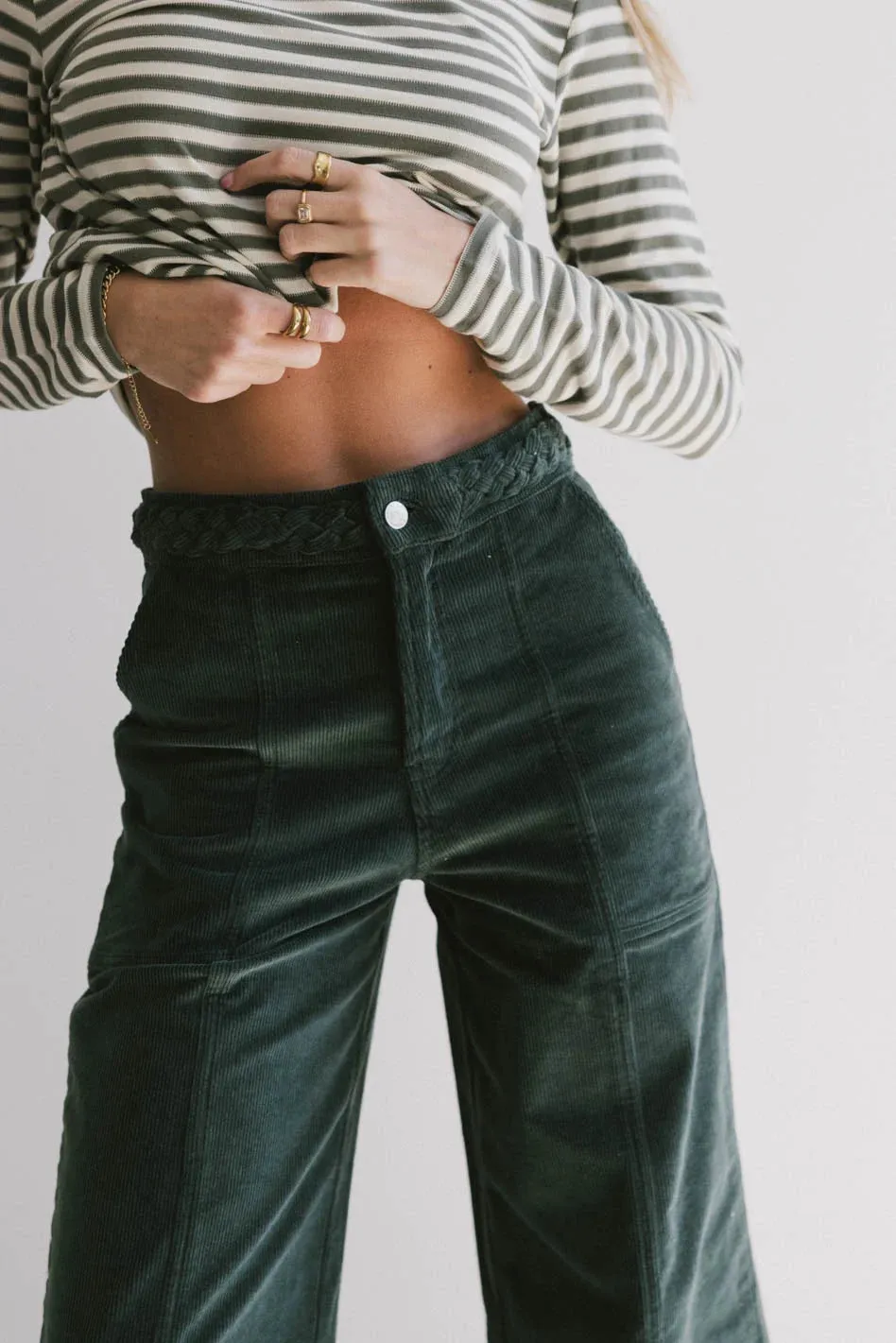 Ariella Corduroy Pants in Teal - FINAL SALE