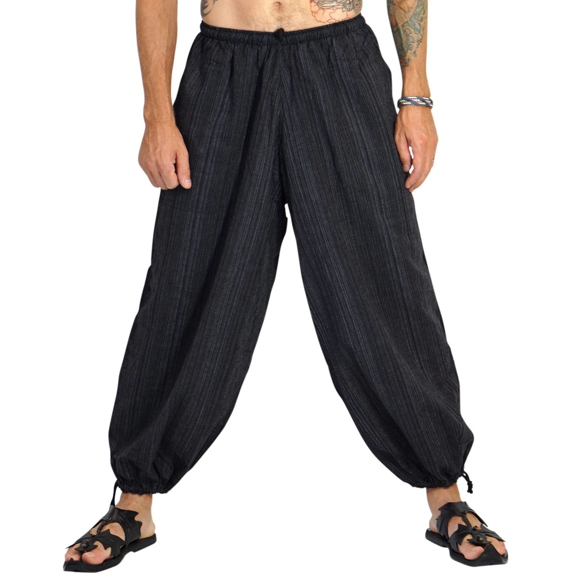 'Baggy Pirate Pants' - Striped Black