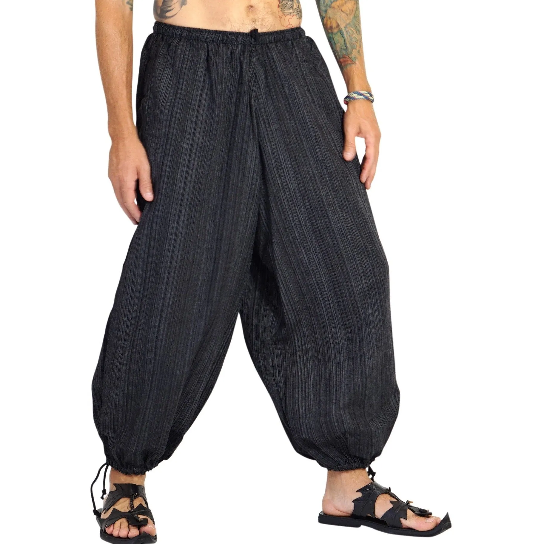 'Baggy Pirate Pants' - Striped Black