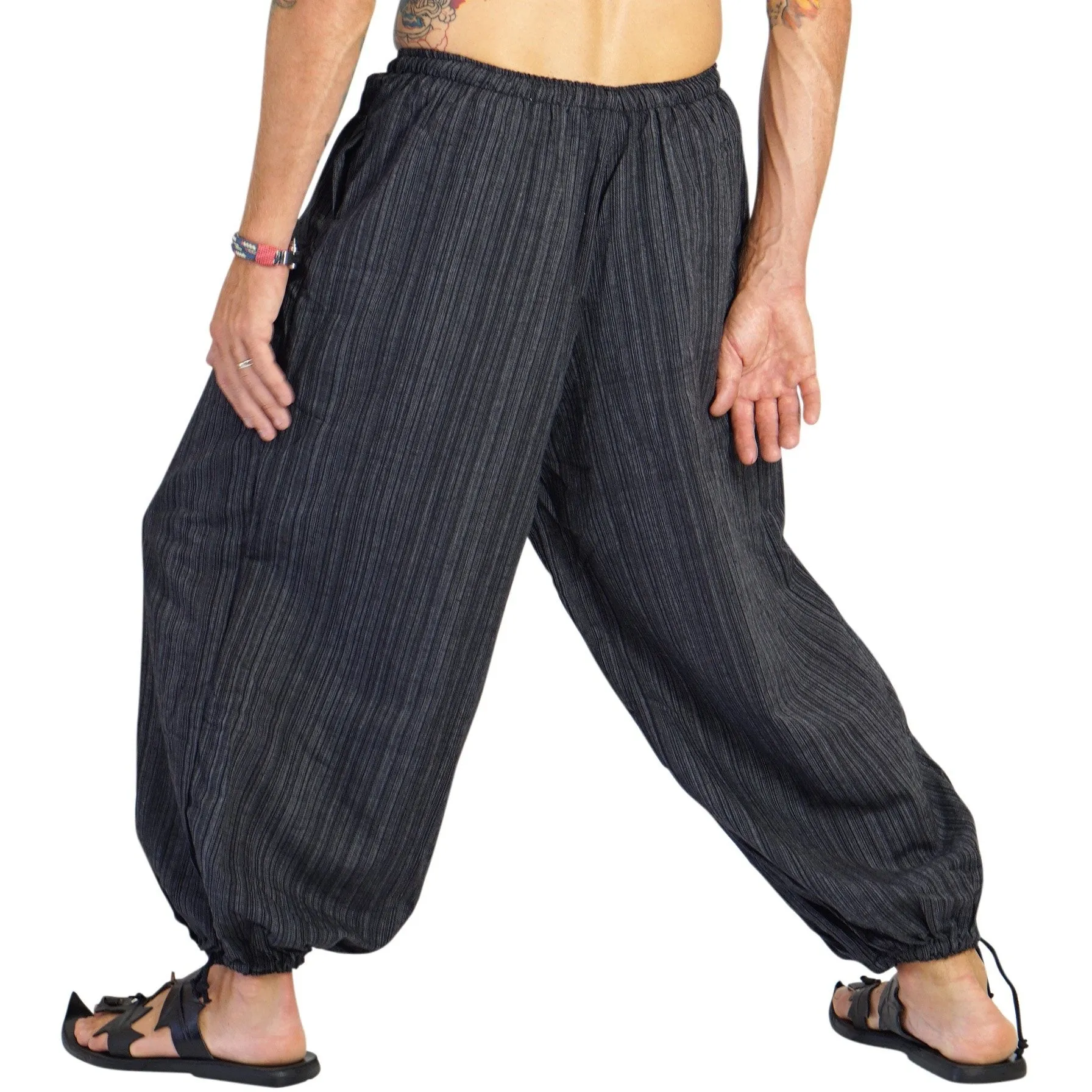 'Baggy Pirate Pants' - Striped Black