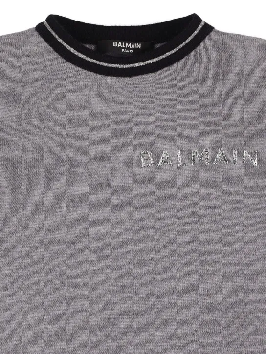 Balmain   Logo wool knit sweater 