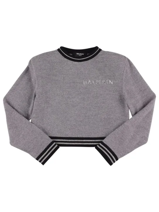 Balmain   Logo wool knit sweater 