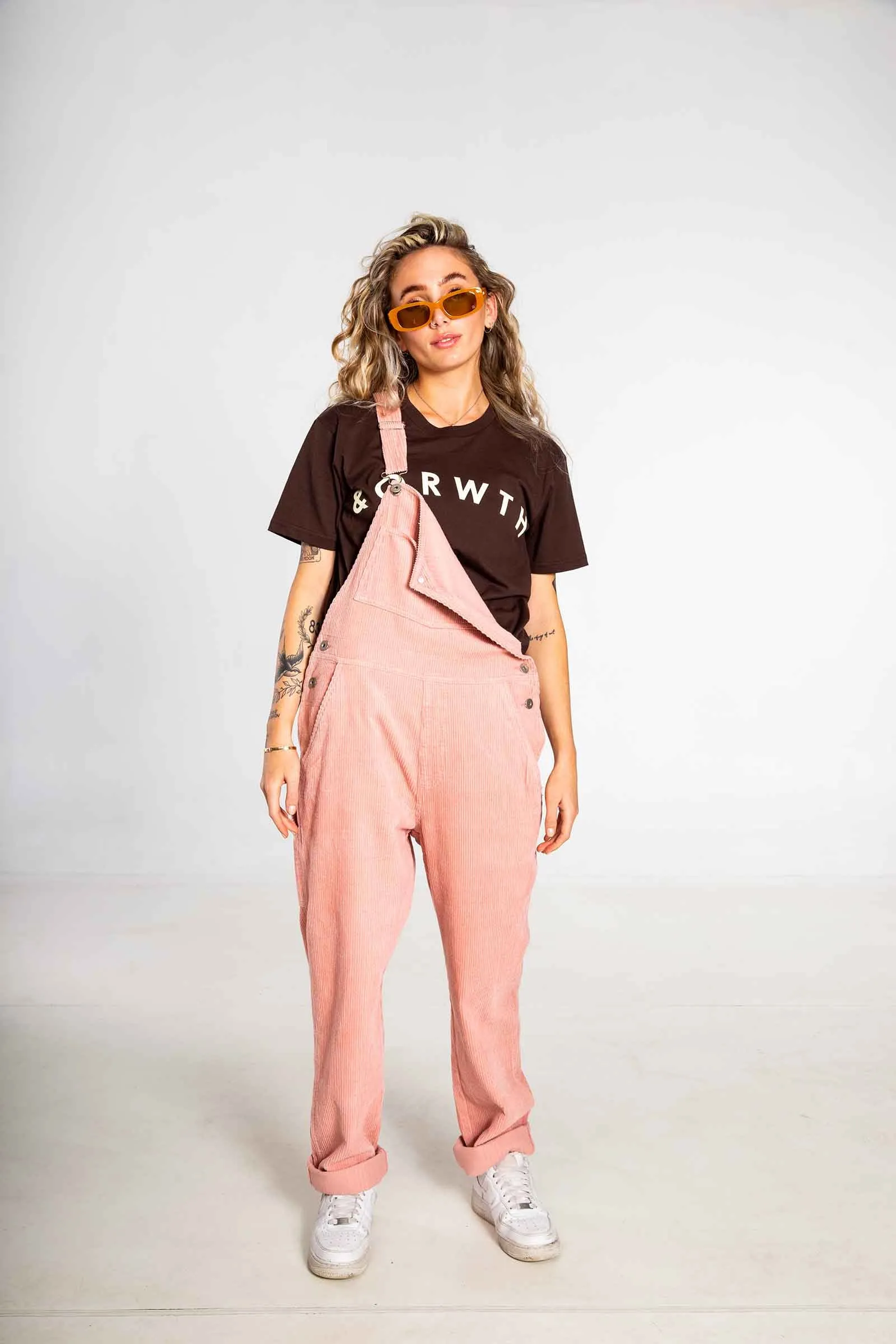 Beach Bum Corduroy Overalls Dusty Pink