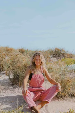 Beach Bum Corduroy Overalls Dusty Pink