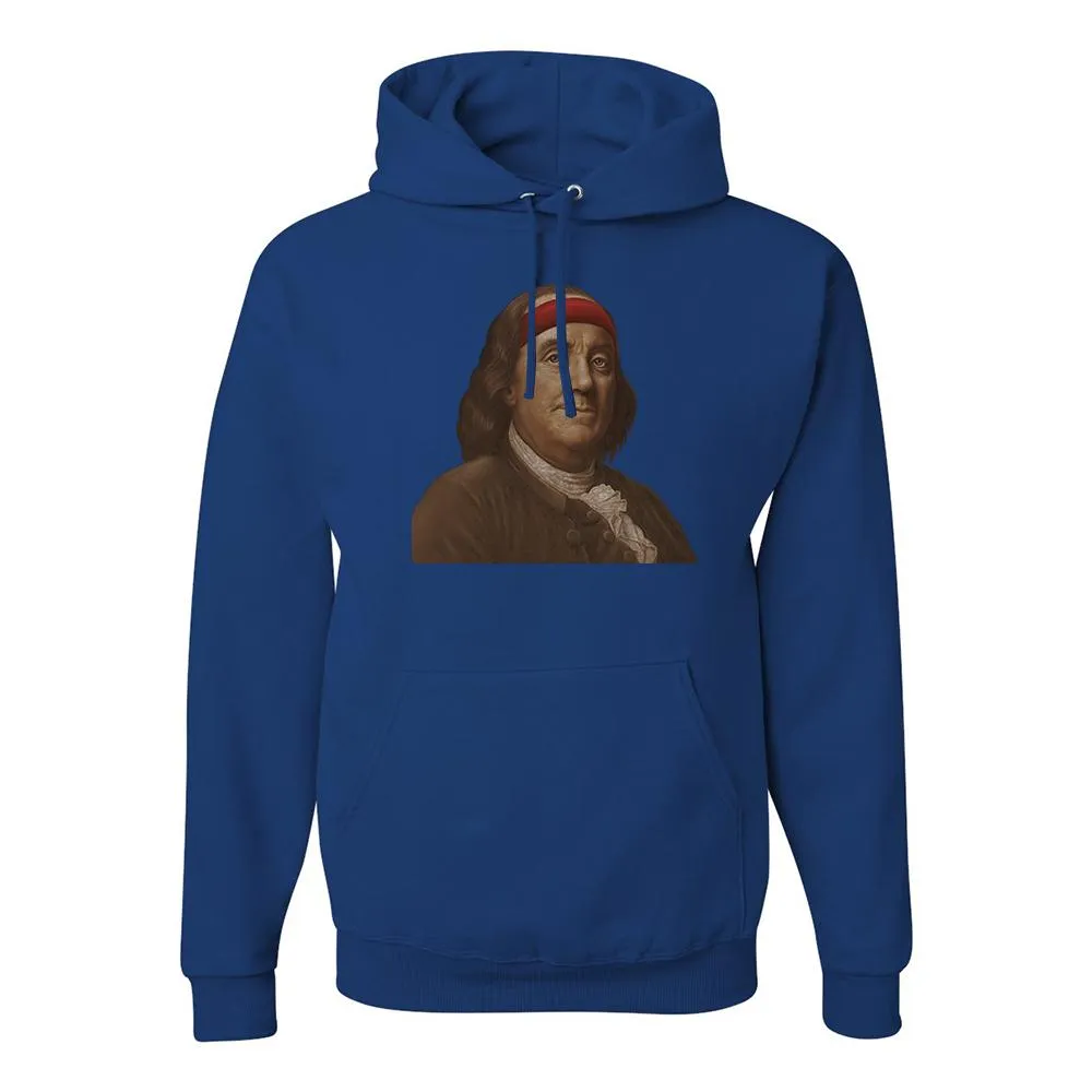 Ben Franklin Sweatband Pullover Hoodie | Ben Franklin Sweat Band Royal Blue Pull Over Hoodie