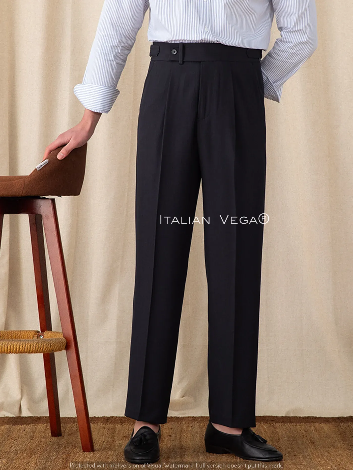 Black Oxford Gurkha Trouser by Italian Vega®