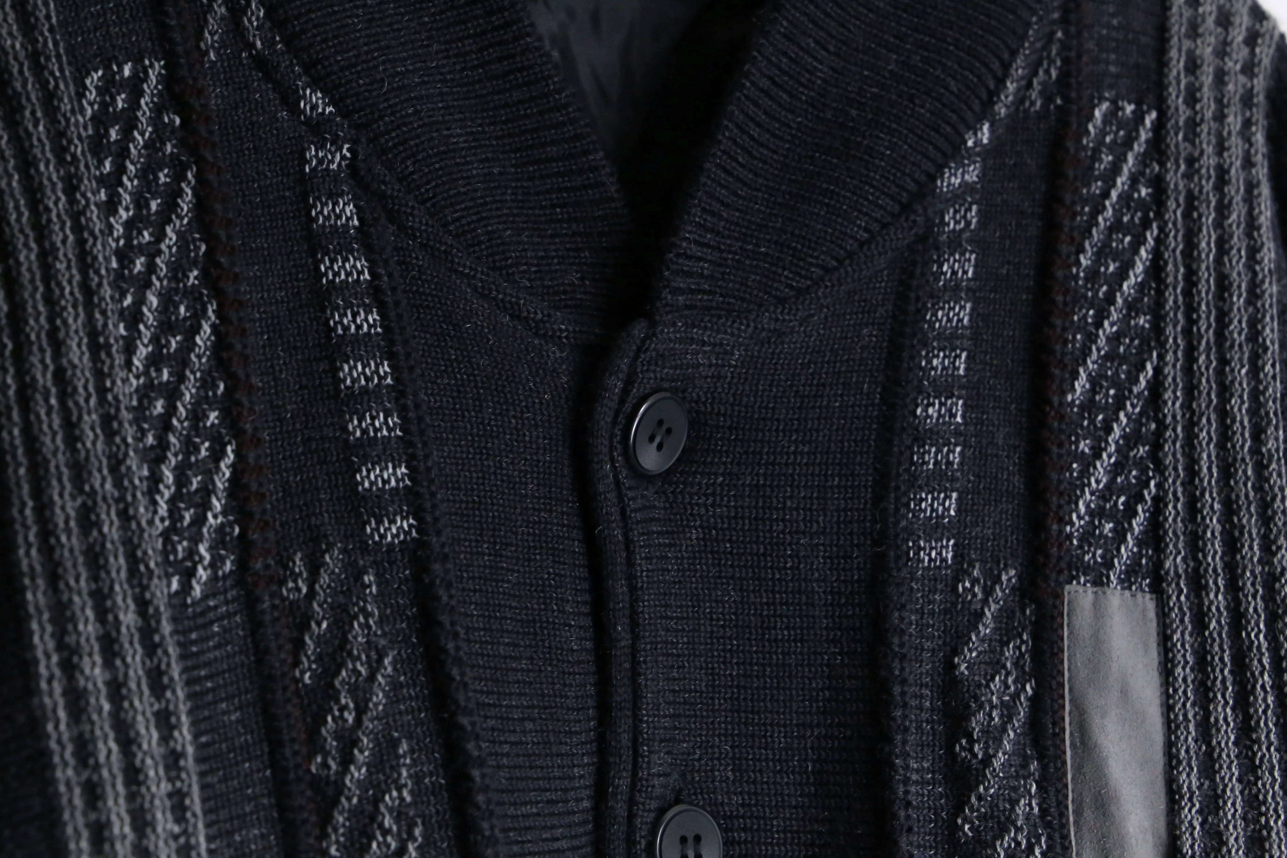 black tone knit blouson