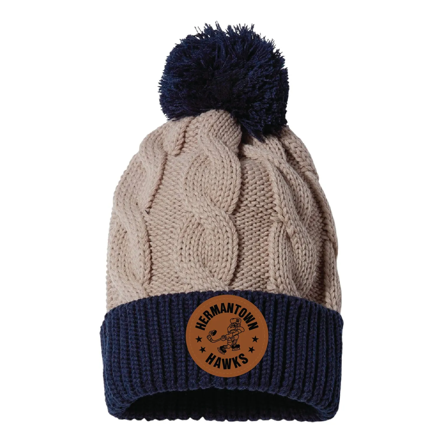 BLC Hermantown Hawks Chunk Twist Cuffed Beanie